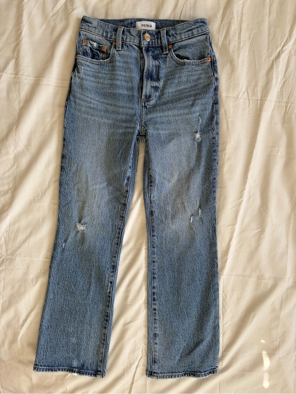 Pistola Ally High Rise Ankle Boot Jeans Central Vintage Distressed Size 24
